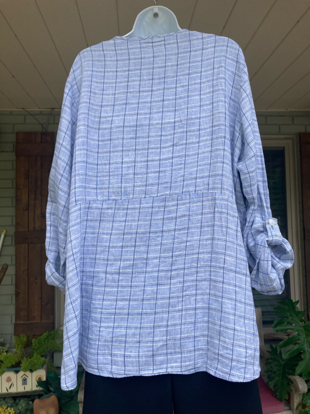 FLAX LINEN tunic, size medium. P2P is 24.5”. 30” long. Very roomy. - Picture 6 of 10